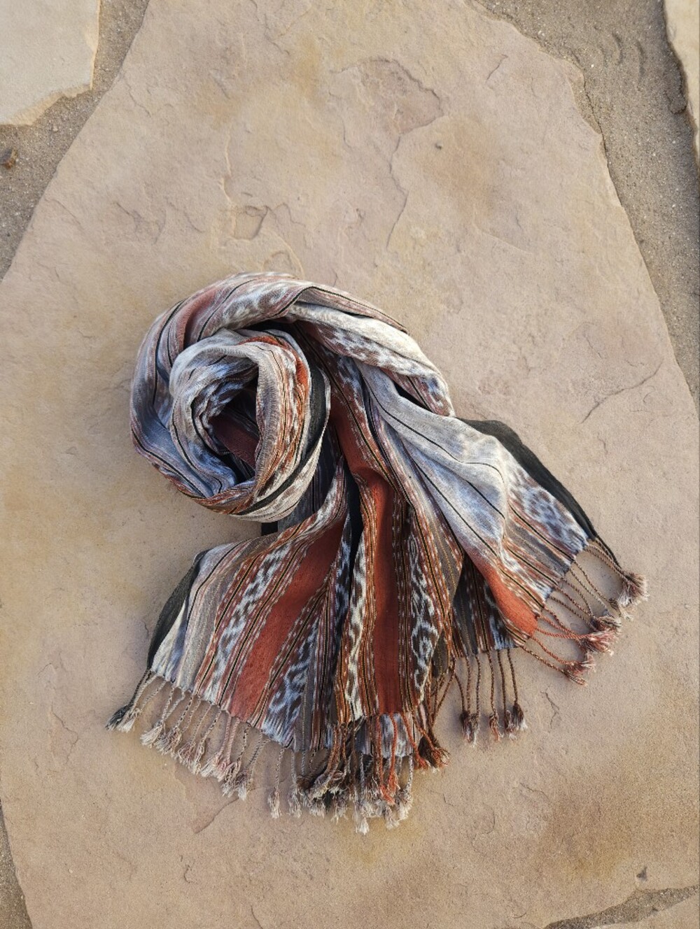Indian Batik Woven Scarf